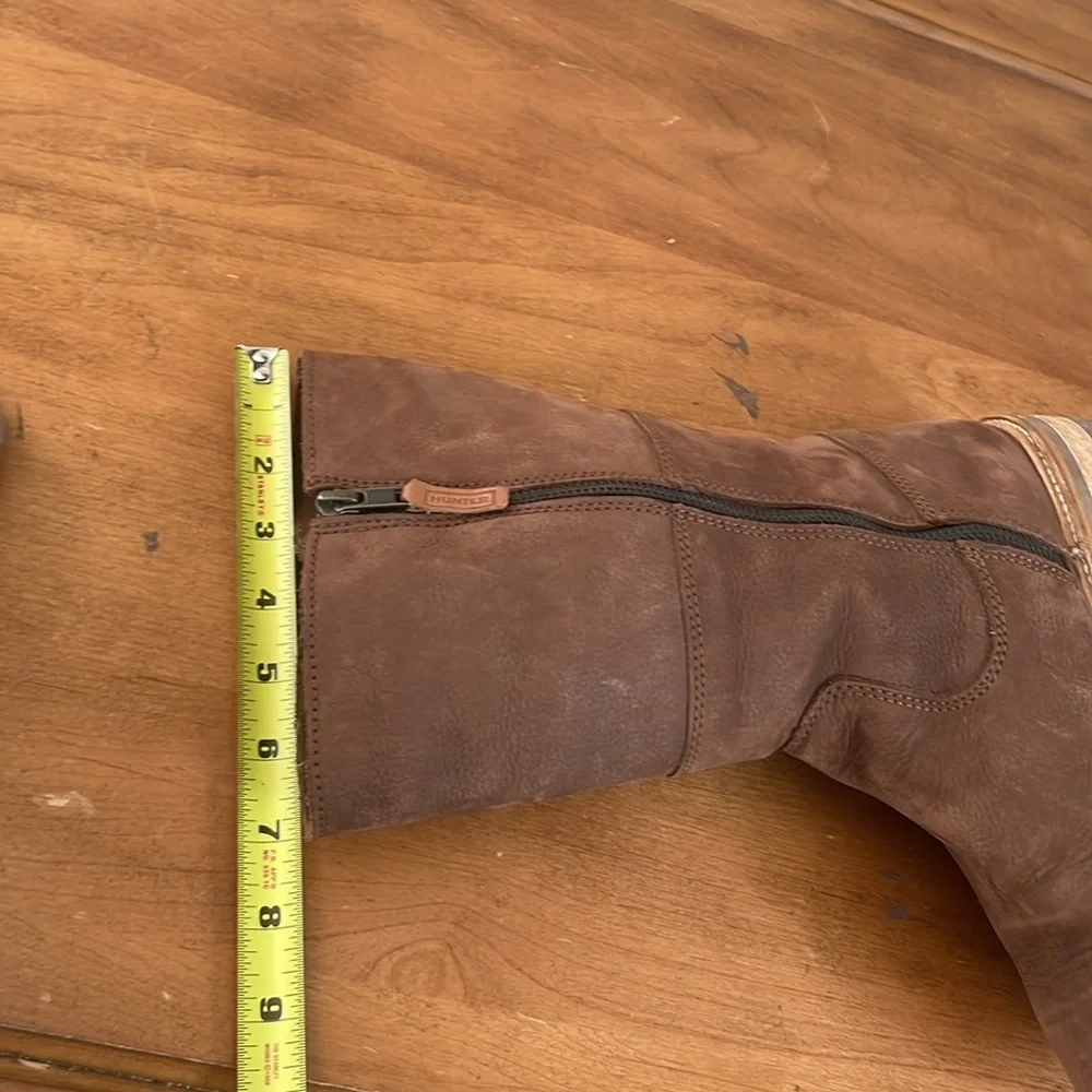 Hunter Men's Brown Leather Boots Size 9